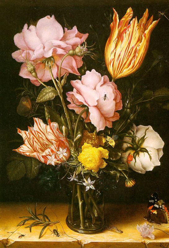 Berghe, Christoffel van den Bouquet of Flowers on a Stone Ledge Sweden oil painting art